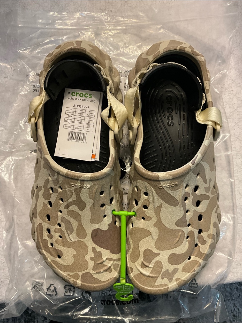 CROCS Beige Tan Camo Sandals - Picture 3 of 6